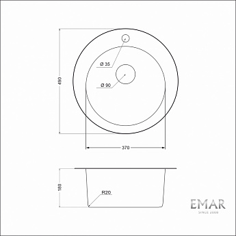картинка Мойка Emar Steel ЕМ-490 ELECTROLIZE 