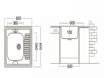 картинка Мойка для кухни Ukinox ECO600.600 R 
