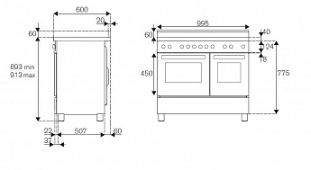 картинка Комбинированная кухонная плита Bertazzoni MAS106L2ENET чёрный 