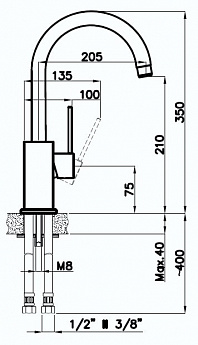 картинка Смеситель Rivelato Orta 9021201 