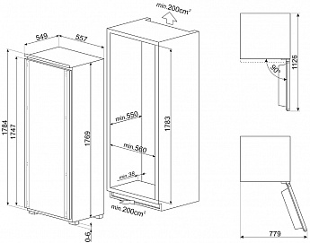картинка Морозильная камера вертикальная Smeg S9F174DND 