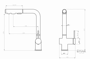 картинка Смеситель Emar Steel ЕСВ-7020 черный 