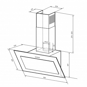 картинка Кухонная вытяжка Lex MIO 600 IVORY 