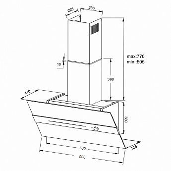 картинка Кухонная вытяжка наклонная Korting KHC 99799 AGN 
