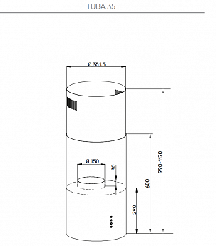 картинка Кухонная вытяжка Kuppersberg TUBA 35 X 