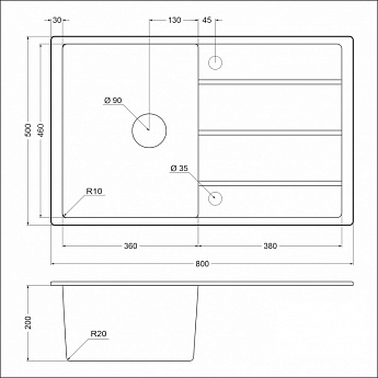 картинка Мойка для кухни Emar EMQ-1800.Q 