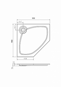 картинка Поддон Florentina Пятиугольный П-1 90*90 