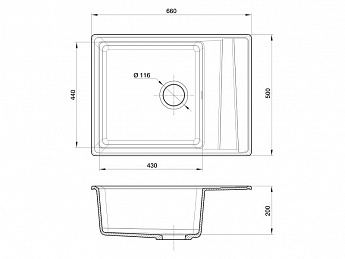 картинка Мойка для кухни Granfest GF-LV-660L 